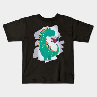 Cute Dinosaur Book Reading Kids T-Shirt